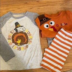 Thanksgiving shirt and pajamas